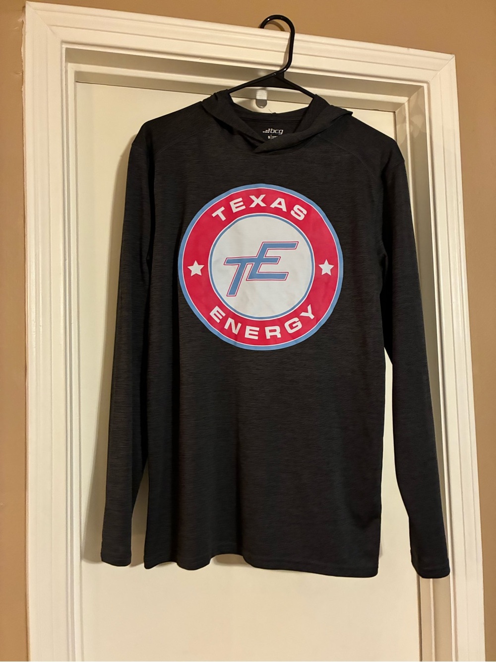 bcg Black Long-Sleeve Hoodie with Texas Energy Red & White Logo